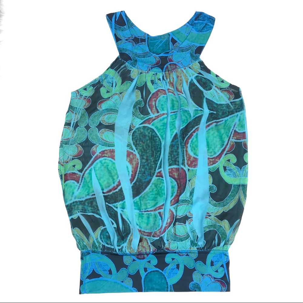 {Lipstick} Sheer Tank Top Paisley Print Size Sm